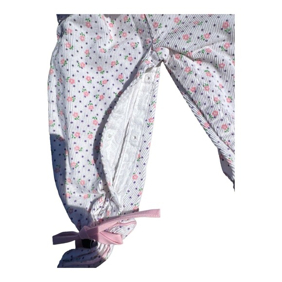 Tiny Tots Vintage Floral Pink Footed Overalls Size 6-9 Months - Picture 4 of 4